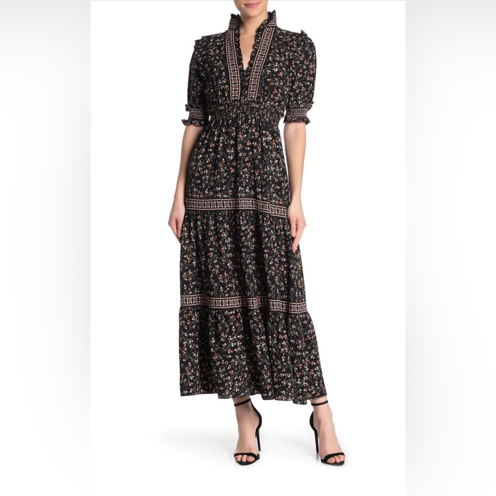 Max Studio floral tiered maxi dress